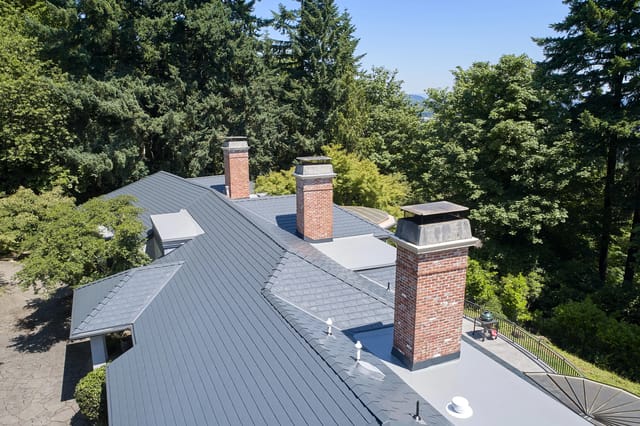 Deep Charcoal Interlock metal roof in Portland, OR