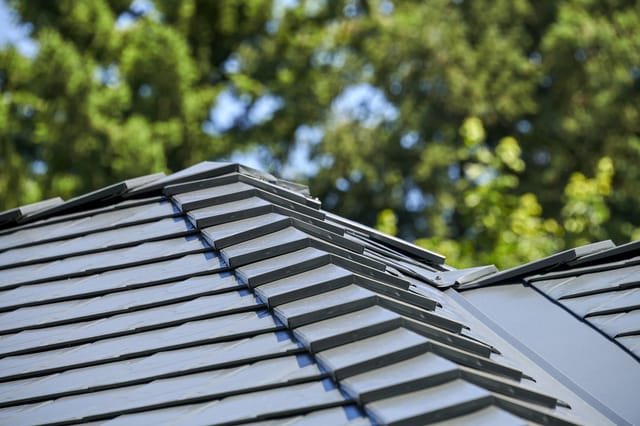 Deep Charcoal Interlock metal roof in Portland, OR