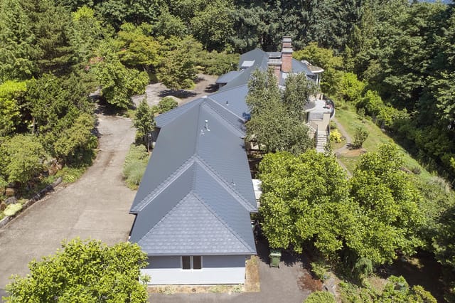 Deep Charcoal Interlock metal roof in Portland, OR
