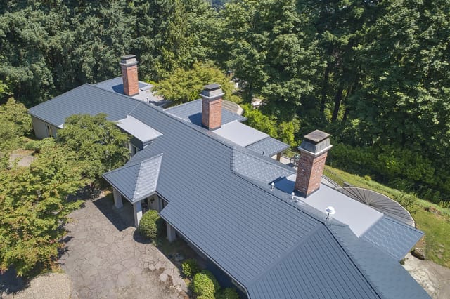 Deep Charcoal Interlock metal roof in Portland, OR