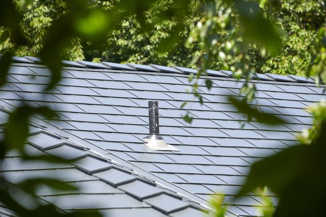 Deep Charcoal Interlock metal roof in Portland, OR