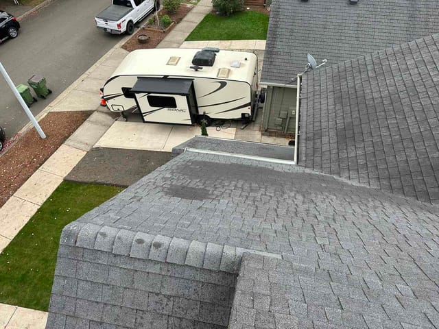 Deep Charcoal Interlock metal roof in Newberg, OR