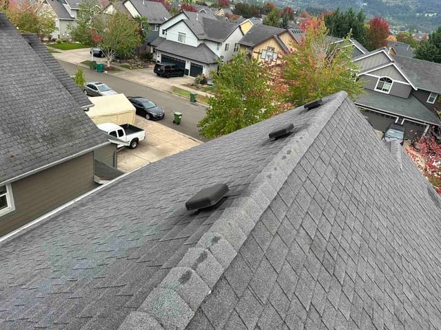 Deep Charcoal Interlock metal roof in Newberg, OR