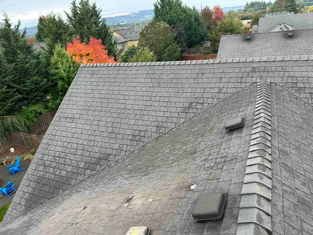 Deep Charcoal Interlock metal roof in Newberg, OR