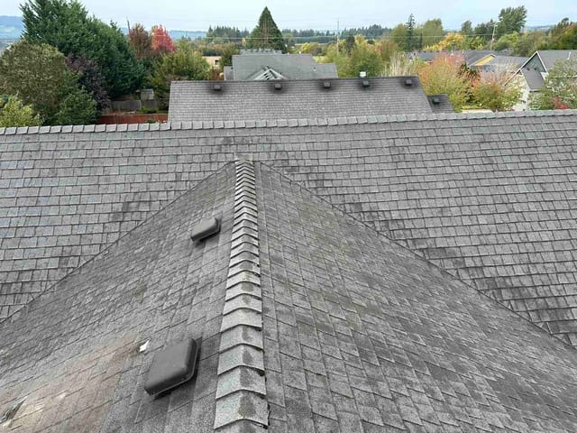 Deep Charcoal Interlock metal roof in Newberg, OR