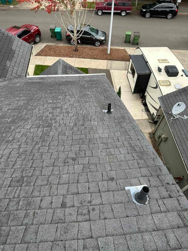 Deep Charcoal Interlock metal roof in Newberg, OR