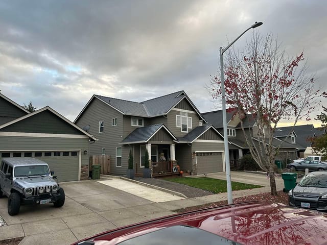 Deep Charcoal Interlock metal roof in Newberg, OR