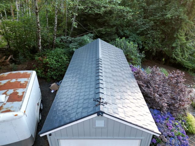 Deep Charcoal Interlock metal roof in Yachats, OR