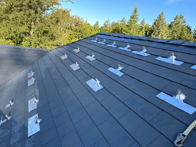 Deep Charcoal Interlock metal roof in Portland, OR