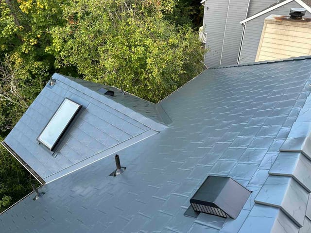 Deep Charcoal Interlock metal roof in Portland, OR