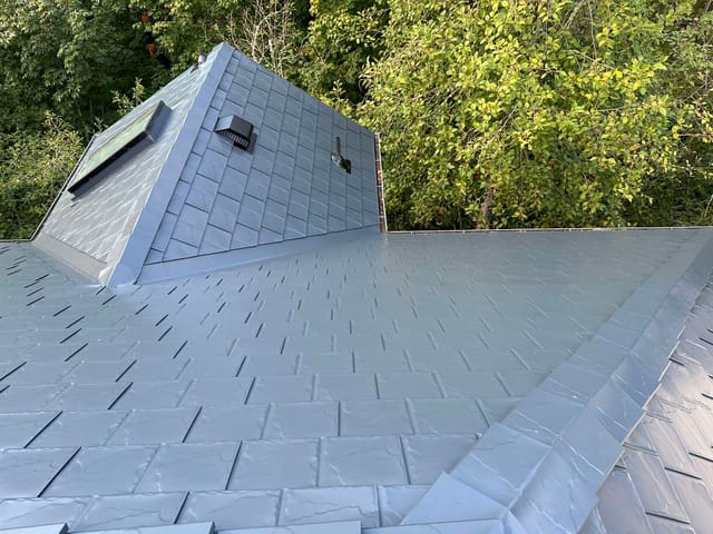 Deep Charcoal Interlock metal roof in Portland, OR
