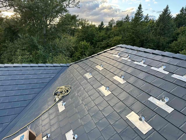 Deep Charcoal Interlock metal roof in Portland, OR