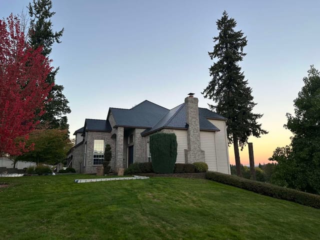 Black Interlock metal roof in Scappoose, OR