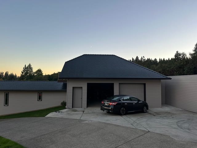 Black Interlock metal roof in Scappoose, OR