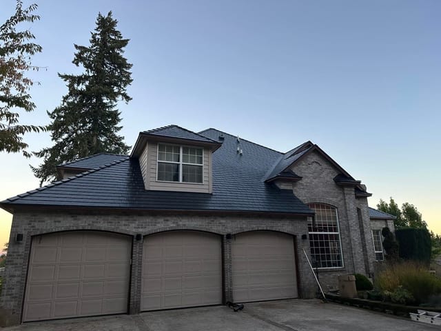 Black Interlock metal roof in Scappoose, OR