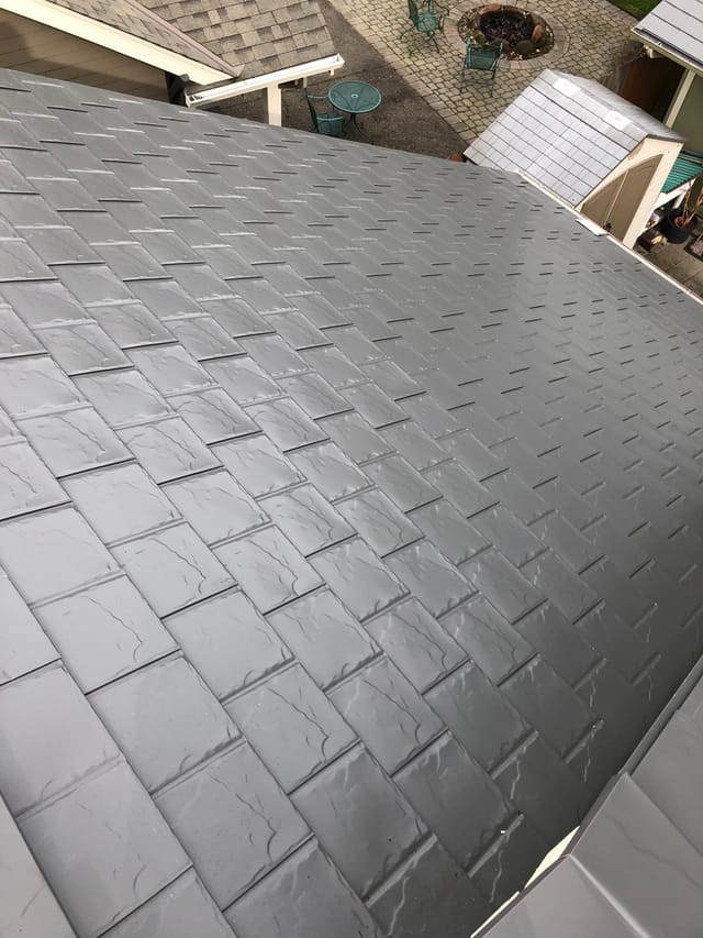 Musket Grey Interlock metal roof in Scappoose, OR
