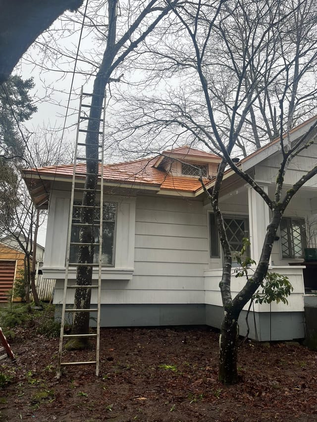 Copper Penny Interlock metal roof in Portland, OR