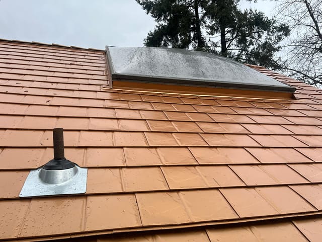 Copper Penny Interlock metal roof in Portland, OR