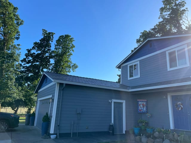 Deep Charcoal Interlock metal roof in Silverton, OR