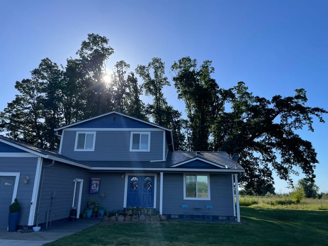 Deep Charcoal Interlock metal roof in Silverton, OR
