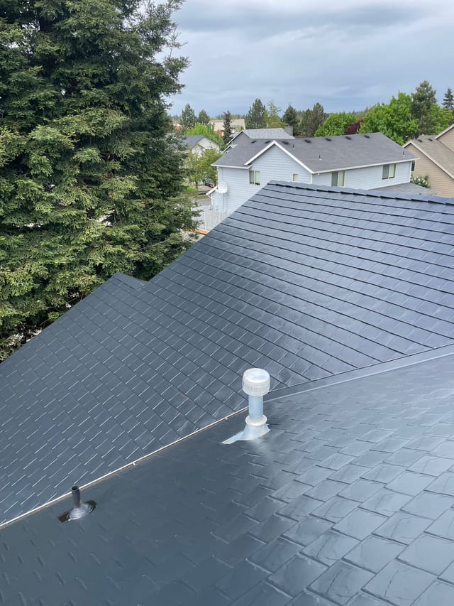 Black Interlock metal roof in Hillsboro, OR