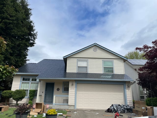 Black Interlock metal roof in Hillsboro, OR