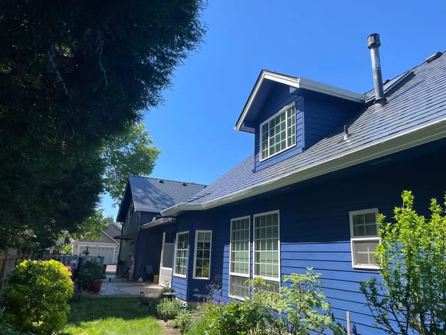 Deep Charcoal Interlock metal roof in Canby, OR