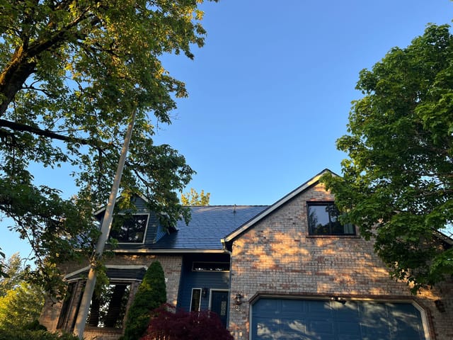Deep Charcoal Interlock metal roof in Lake Oswego, OR