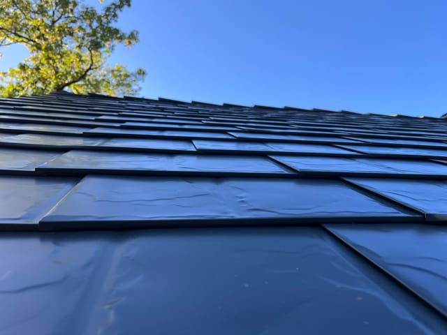 Deep Charcoal Interlock metal roof in Lake Oswego, OR