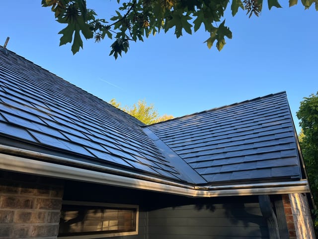 Deep Charcoal Interlock metal roof in Lake Oswego, OR
