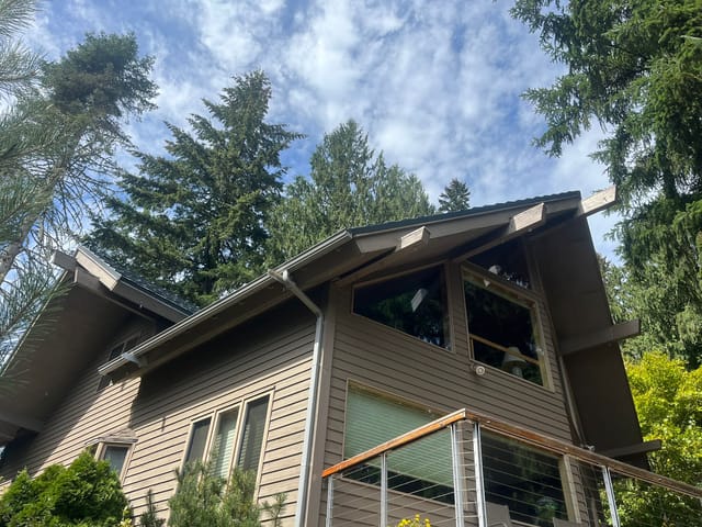 Deep Charcoal Interlock metal roof in Scappoose, OR