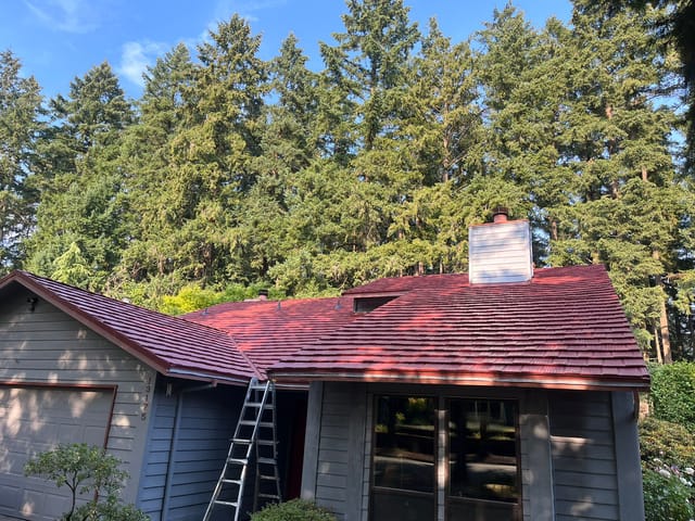 Tile Red Interlock metal roof in Beaverton, OR
