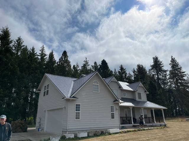 Deep Charcoal Interlock metal roof in Molalla, OR