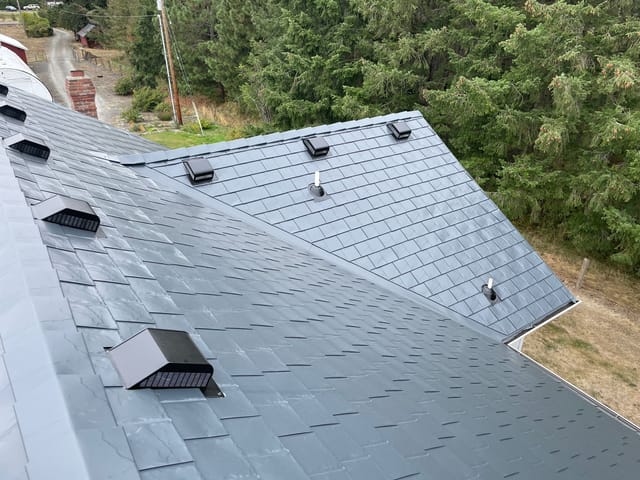 Deep Charcoal Interlock metal roof in Molalla, OR