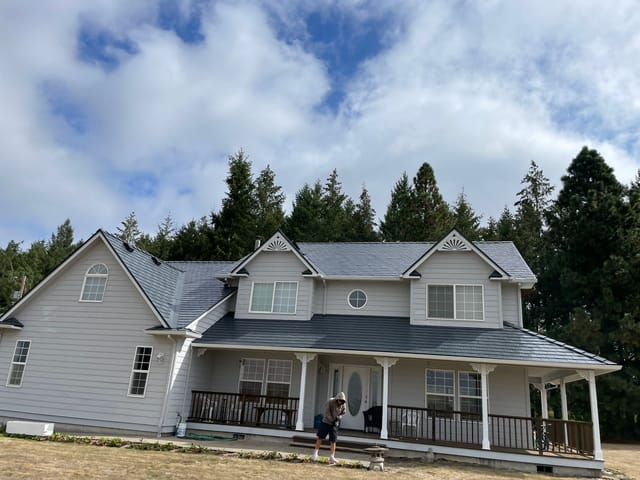 Deep Charcoal Interlock metal roof in Molalla, OR