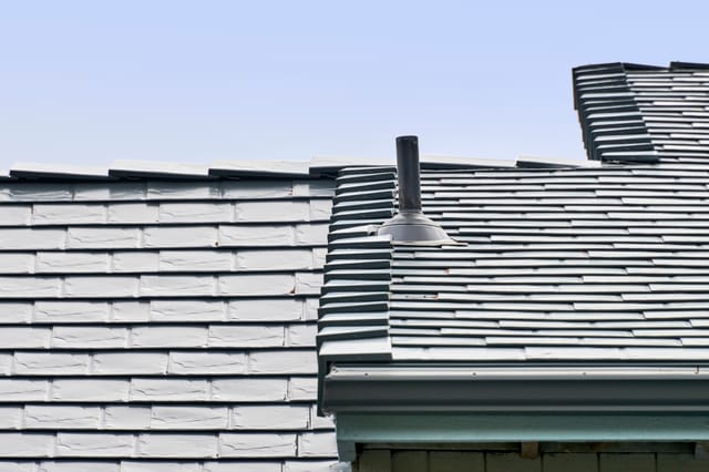 Deep Charcoal Interlock metal roof in Amity, OR