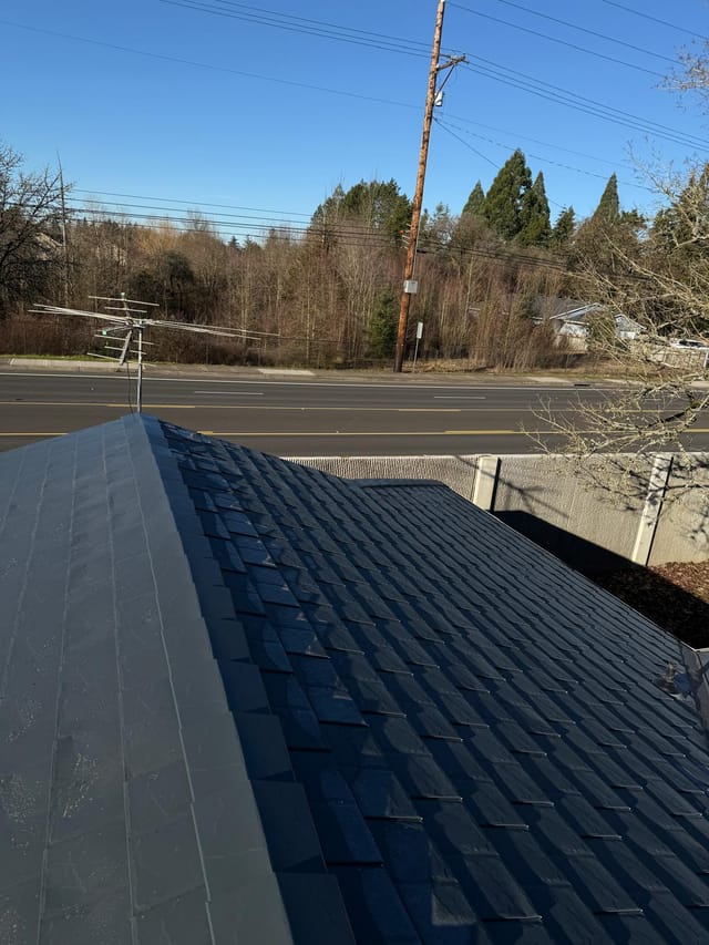 Deep Charcoal Interlock metal roof in Beaverton, OR
