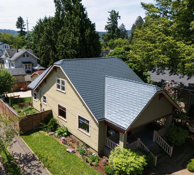 Deep Charcoal Interlock metal roof in Portland, OR