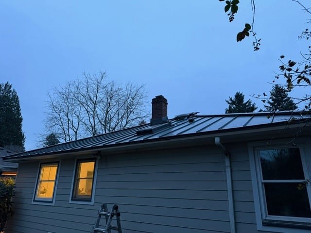 Hunter Green Interlock metal roof in Portland, OR