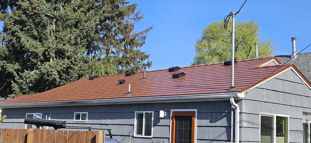 Copper Penny Interlock metal roof in Portland, OR