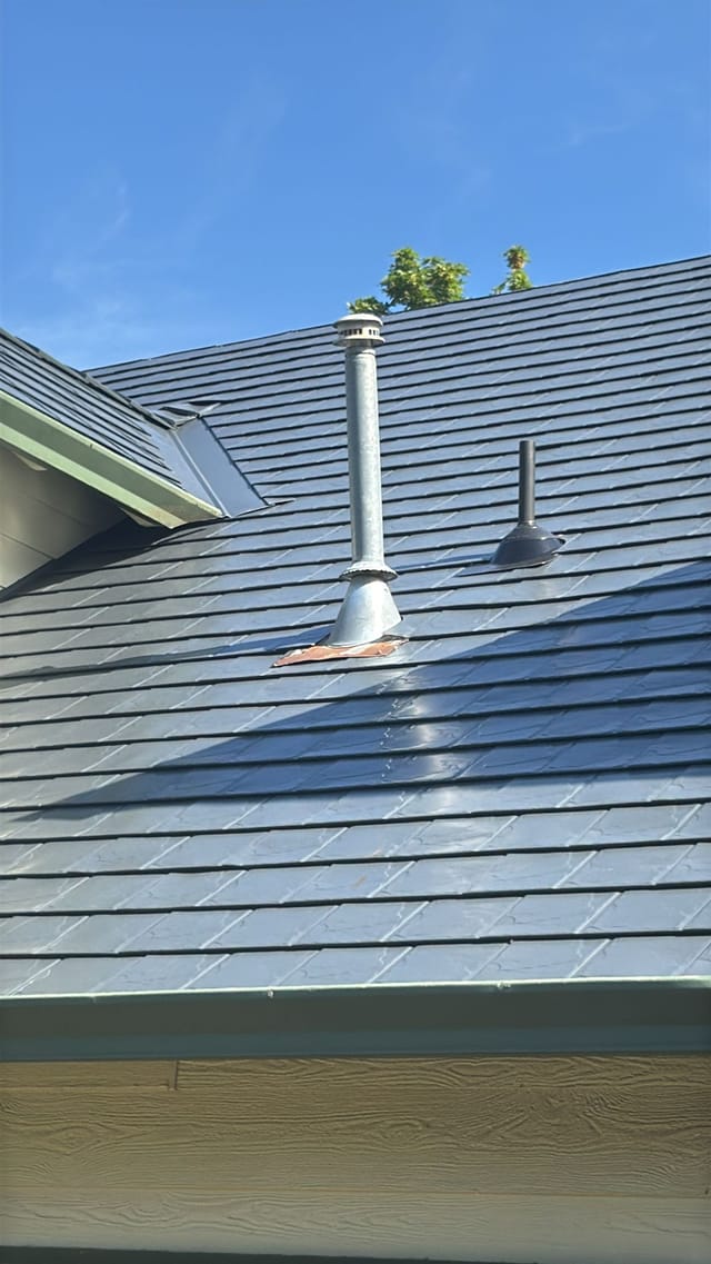 Deep Charcoal Interlock metal roof in Gresham, OR
