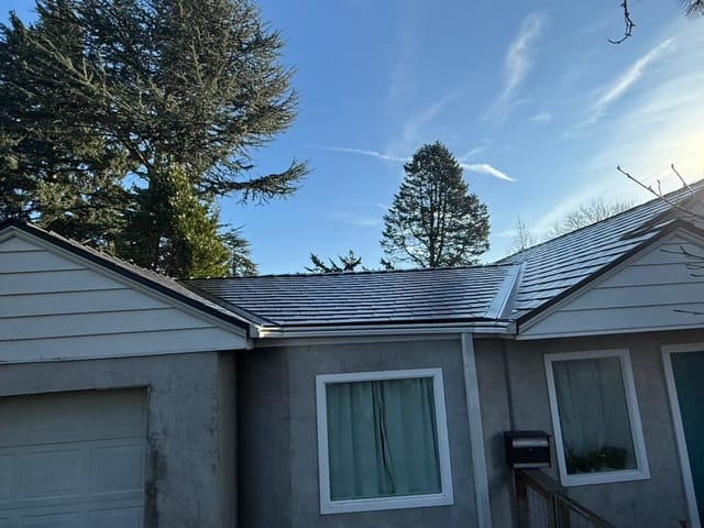 Black Interlock metal roof in Portland, OR
