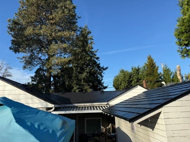 Black Interlock metal roof in Portland, OR
