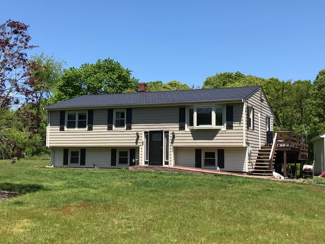 Black Interlock metal roof in Tiverton, RI