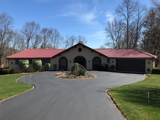 Tile Red Interlock metal roof in Cumberland, RI