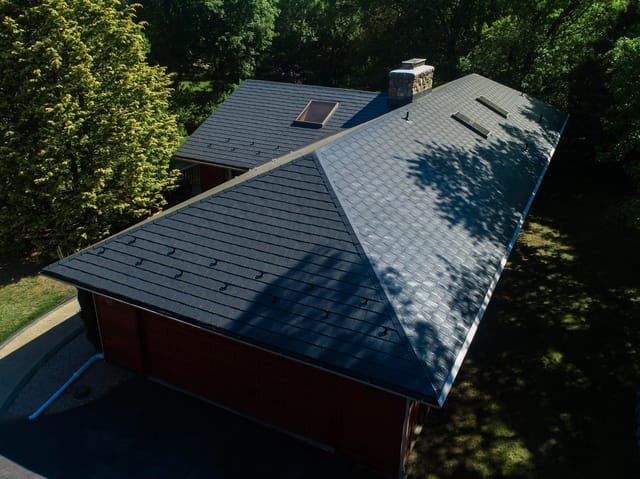Deep Charcoal Interlock metal roof in Wakefield, RI