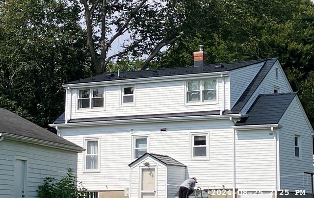 Black Interlock metal roof in Portsmouth, RI