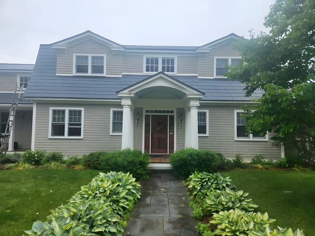 Deep Charcoal Interlock metal roof in Panton, VT