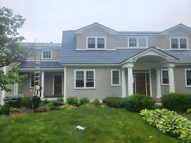 Deep Charcoal Interlock metal roof in Panton, VT