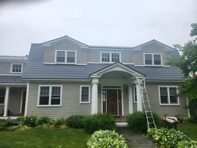 Deep Charcoal Interlock metal roof in Panton, VT